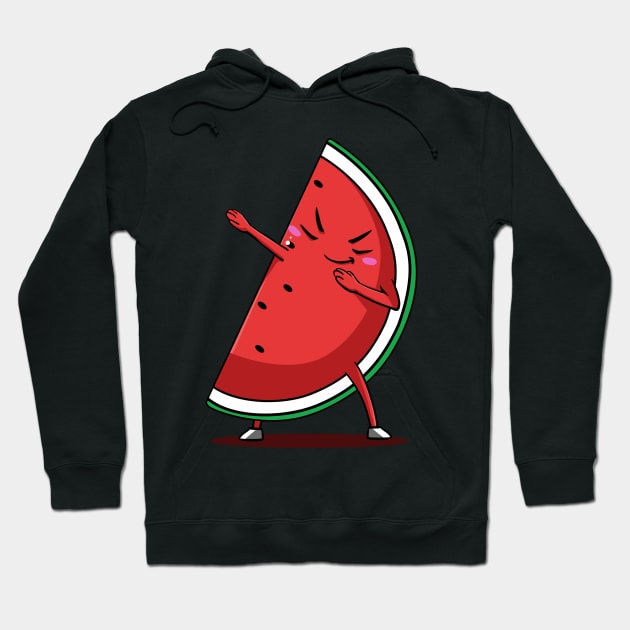 Dabbing Red Melon Dab Funny Dancing Fruit Hoodie by Dustwear Design